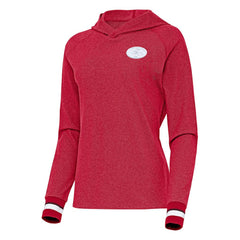 San Francisco 49ers Antigua Women's Trek Raglan Pullover Hoodie - Scarlet Hoodies