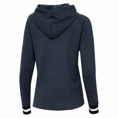 Houston Texans Antigua Women's Trek Raglan Pullover Hoodie - Heather Navy Hoodies