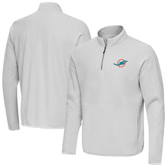 Miami Dolphins Antigua Step Up Quarter-Zip Pullover - Gray Pullover