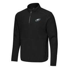 Philadelphia Eagles Antigua Step Up Quarter-Zip Pullover - Black Pullover
