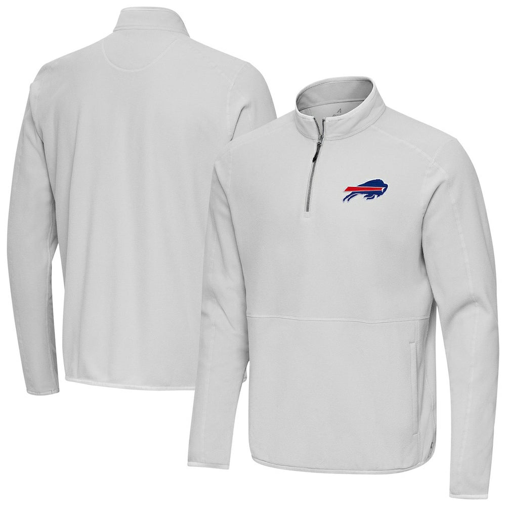 Buffalo Bills Antigua Step Up Quarter-Zip Pullover - Gray Pullover