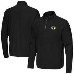 Green Bay Packers Antigua Step Up Quarter-Zip Pullover - Black Pullover