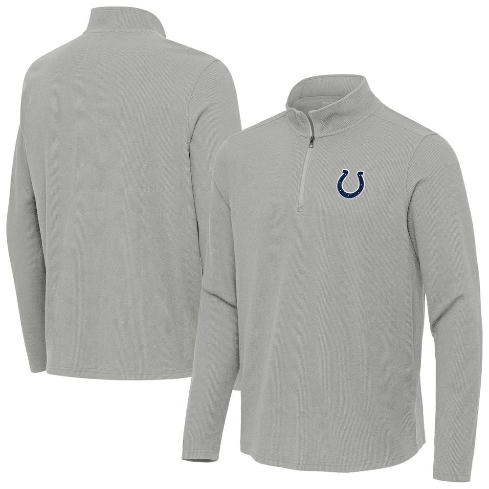 Indianapolis Colts Antigua Sync Tri-Blend Quarter-Zip Pullover - Heather Gray Pullover