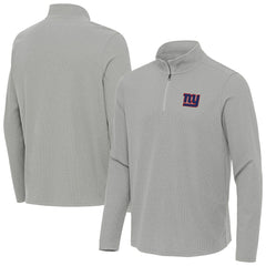 New York Giants Antigua Sync Tri-Blend Quarter-Zip Pullover - Heather Gray Pullover