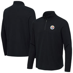 Pittsburgh Steelers Antigua Sync Tri-Blend Quarter-Zip Pullover - Heather Black Pullover