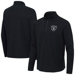 Las Vegas Raiders Antigua Sync Tri-Blend Quarter-Zip Pullover - Heather Black Pullover