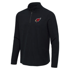 Arizona Cardinals Antigua Sync Tri-Blend Quarter-Zip Pullover - Heather Black Pullover