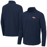 Denver Broncos Antigua Sync Tri-Blend Quarter-Zip Pullover - Heather Navy Pullover