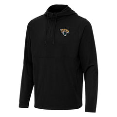Jacksonville Jaguars Antigua Connected Quarter-Zip Pullover Hoodie - Black Hoodies