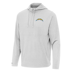 Los Angeles Chargers Antigua Connected Quarter-Zip Pullover Hoodie - Gray Hoodies