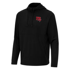 Tampa Bay Buccaneers Antigua Connected Quarter-Zip Pullover Hoodie - Black Hoodies