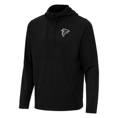 Atlanta Falcons Antigua Connected Quarter-Zip Pullover Hoodie - Black Hoodies