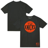 New York Knicks Unisex Hardwood Classics MVP Logo T-Shirt Heather Charcoal - Mitchell & Ness