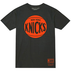New York Knicks Unisex Hardwood Classics MVP Logo T-Shirt Heather Charcoal - Mitchell & Ness