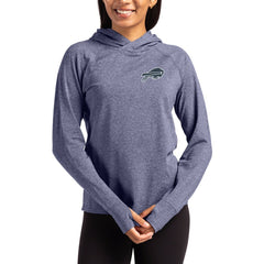 Buffalo Bills Cutter & Buck Women's Tonal Logo Adapt Knit Recycled Raglan Pullover Hoodie - Heather Navy Hoodies