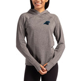 Carolina Panthers Cutter & Buck Women's Primary Logo Adapt Knit Recycled Raglan Pullover Hoodie - Heather Charcoal Hoodies