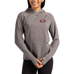 San Francisco 49ers Cutter & Buck Women's Primary Logo Adapt Knit Recycled Raglan Pullover Hoodie - Heather Charcoal Hoodies