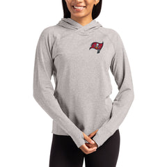 Tampa Bay Buccaneers Cutter & Buck Women's Primary Logo Adapt Knit Recycled Raglan Pullover Hoodie - Heather Gray Hoodies