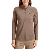 Denver Broncos Cutter & Buck Women's Tonal Adapt Eco Knit Stretch Recycled Raglan Half-Zip Pullover - Brown Pullover