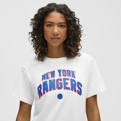 New York Rangers lululemon Women's All Yours Organic Cotton T-Shirt - White | US 203169885