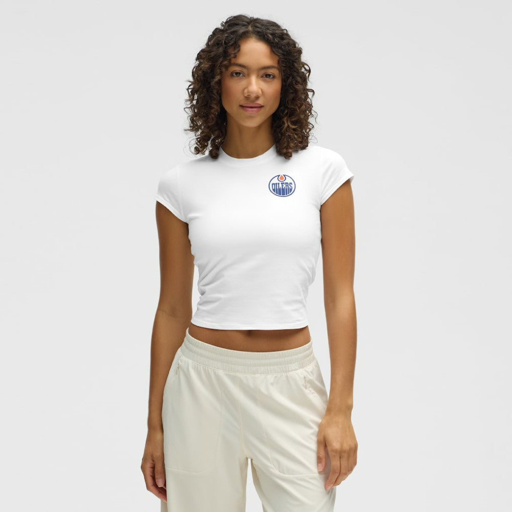 Edmonton Oilers lululemon Women's Baby T-Shirt - White | US 203170023