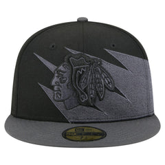 Chicago Blackhawks New Era Spikes 59FIFTY Fitted Hat - Black | US 203170279