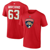 Brad Marchand Florida Panthers Fanatics Authentic Stack Name & Number T-Shirt - Red | US 203171121