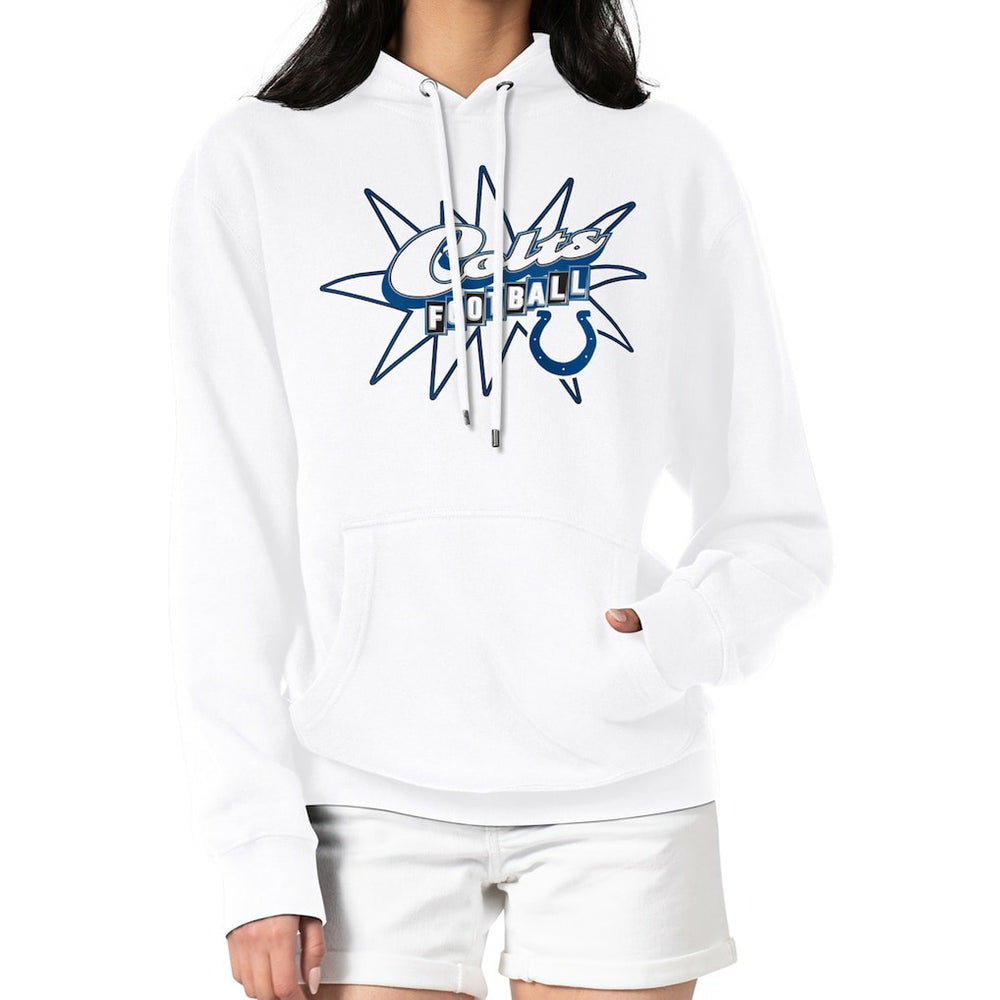 Indianapolis Colts Starter Women's Drive-In Sign Pullover Hoodie - White Hoodies