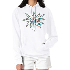 Miami Dolphins Starter Women's Drive-In Sign Pullover Hoodie - White Hoodies