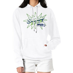 Seattle Seahawks Starter Women's Drive-In Sign Pullover Hoodie - White Hoodies