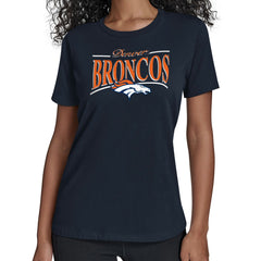 Denver Broncos Starter Women's Arch Stripe T-Shirt - Navy T-shirts