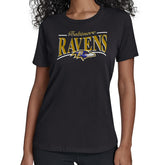 Baltimore Ravens Starter Women's Arch Stripe T-Shirt - Black T-shirts
