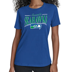 Seattle Seahawks Starter Women's Throwback Arch Stripe T-Shirt - Royal T-shirts