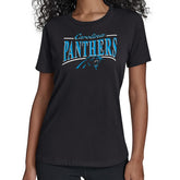 Carolina Panthers Starter Women's Arch Stripe T-Shirt - Black T-shirts