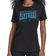 Carolina Panthers Starter Women's Arch Stripe T-Shirt - Black T-shirts