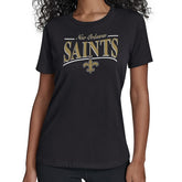 New Orleans Saints Starter Women's Arch Stripe T-Shirt - Black T-shirts