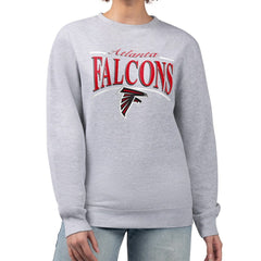 Atlanta Falcons Starter Women's Arch Stripe Fleece Pullover Sweatshirt - Gray Pullover