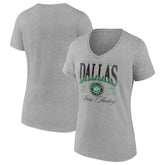 Dallas Stars Women's Retro Script V-Neck T-Shirt - Gray | US 203175580