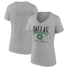Dallas Stars Women's Retro Script V-Neck T-Shirt - Gray | US 203175580
