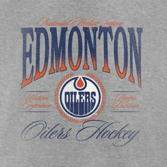 Edmonton Oilers Women's Retro Script V-Neck T-Shirt - Gray | US 203175586