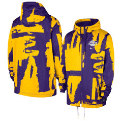 Los Angeles Lakers Unisex Courtside Club Premium Woven Full-Zip Hooded Jacket Purple - Nike