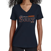 Chicago Bears Starter Women's Groovy Script V-Neck T-Shirt - Navy T-shirts