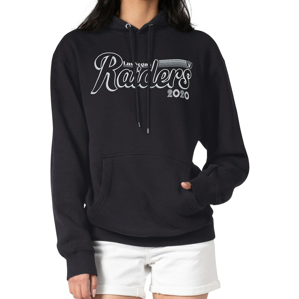 Las Vegas Raiders Starter Women's Groovy Script Pullover Hoodie - Black Hoodies