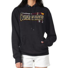 Washington Commanders Starter Women's Groovy Script Pullover Hoodie - Black Hoodies