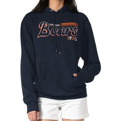 Chicago Bears Starter Women's Groovy Script Pullover Hoodie - Navy Hoodies