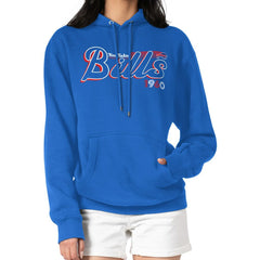 Buffalo Bills Starter Women's Groovy Script Pullover Hoodie - Royal Hoodies