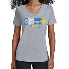 Los Angeles Chargers Starter Women's Color Shading V-Neck T-Shirt - Gray T-shirts
