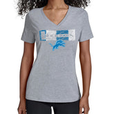 Detroit Lions Starter Women's Color Shading V-Neck T-Shirt - Gray T-shirts