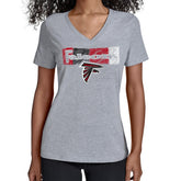 Atlanta Falcons Starter Women's Color Shading V-Neck T-Shirt - Gray T-shirts