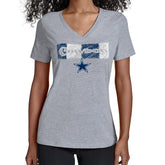 Dallas Cowboys Starter Women's Color Shading V-Neck T-Shirt - Gray T-shirts